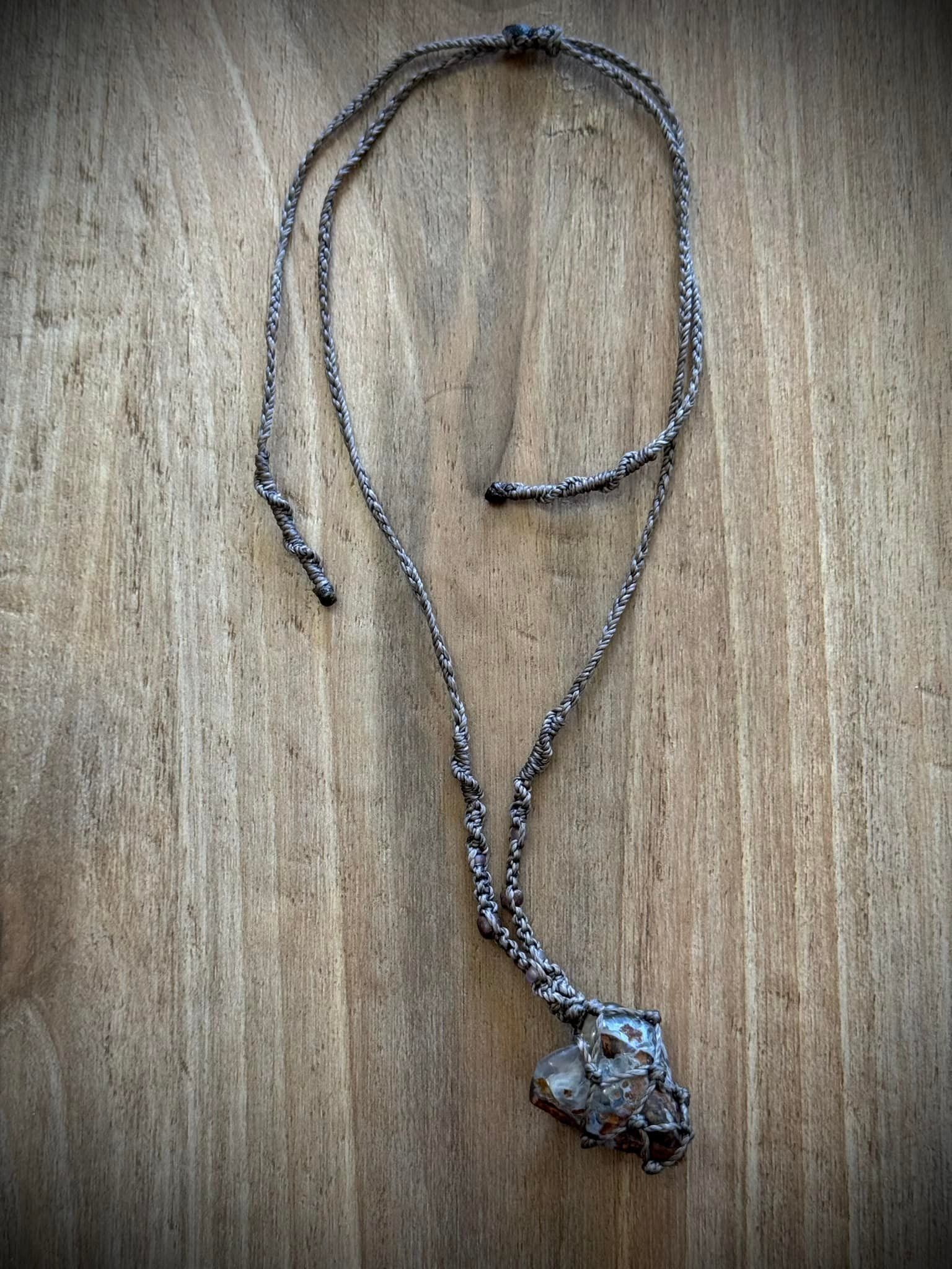Nevada Tumbled Natural Agate Mineral Pendant Necklace