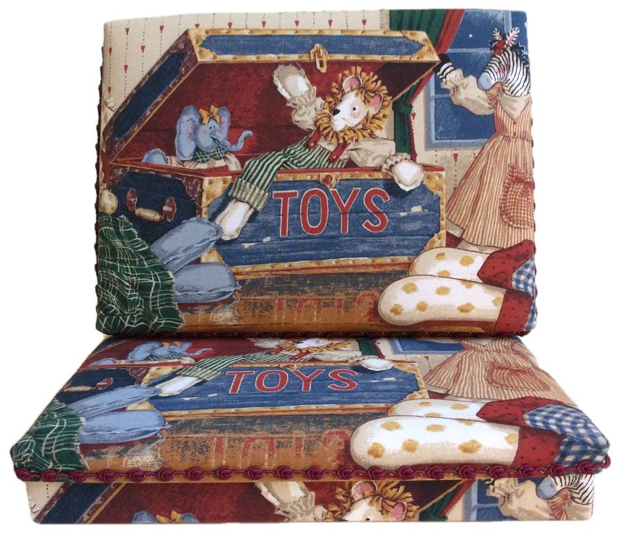 Antique Toys in their Toy Chest Keepsake Box