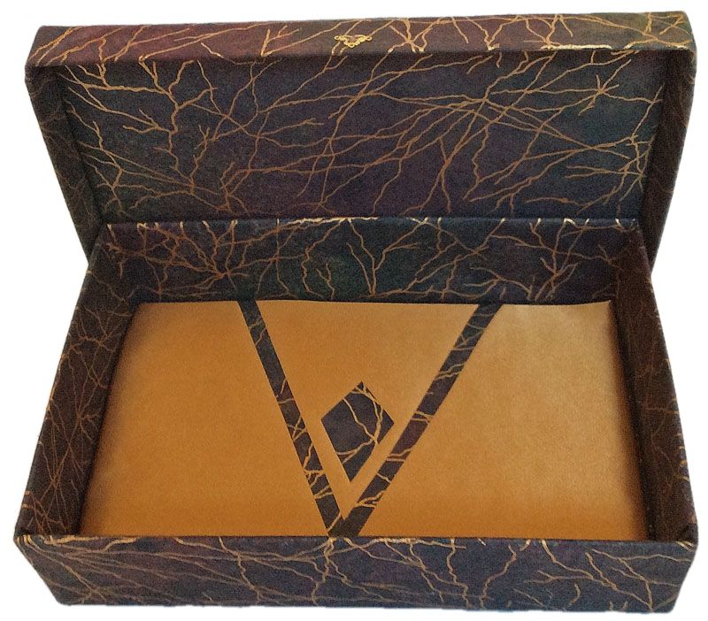 Moss Green, Brown and Gold Batik Gift Box