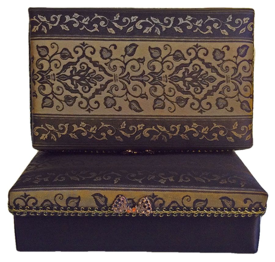 Brown and Taupe Satin Vines Gift Box