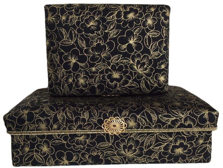 Gold and Black Floral Gift Box