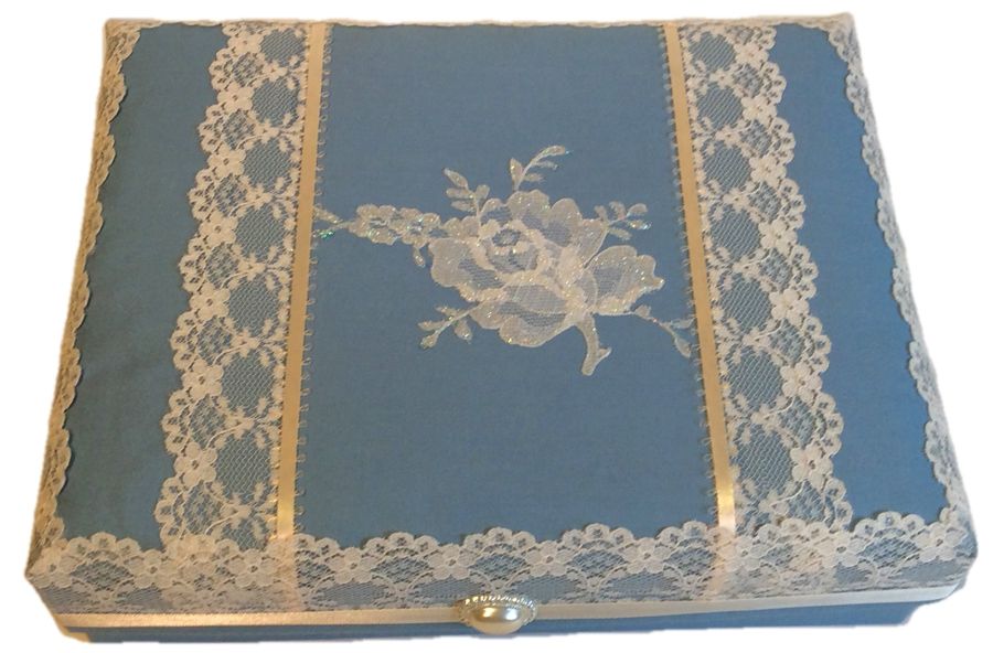 Lacy Light Colonial Blue Floral Gift Box