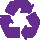 A pixel art of a purple recycling symbol on a white background.