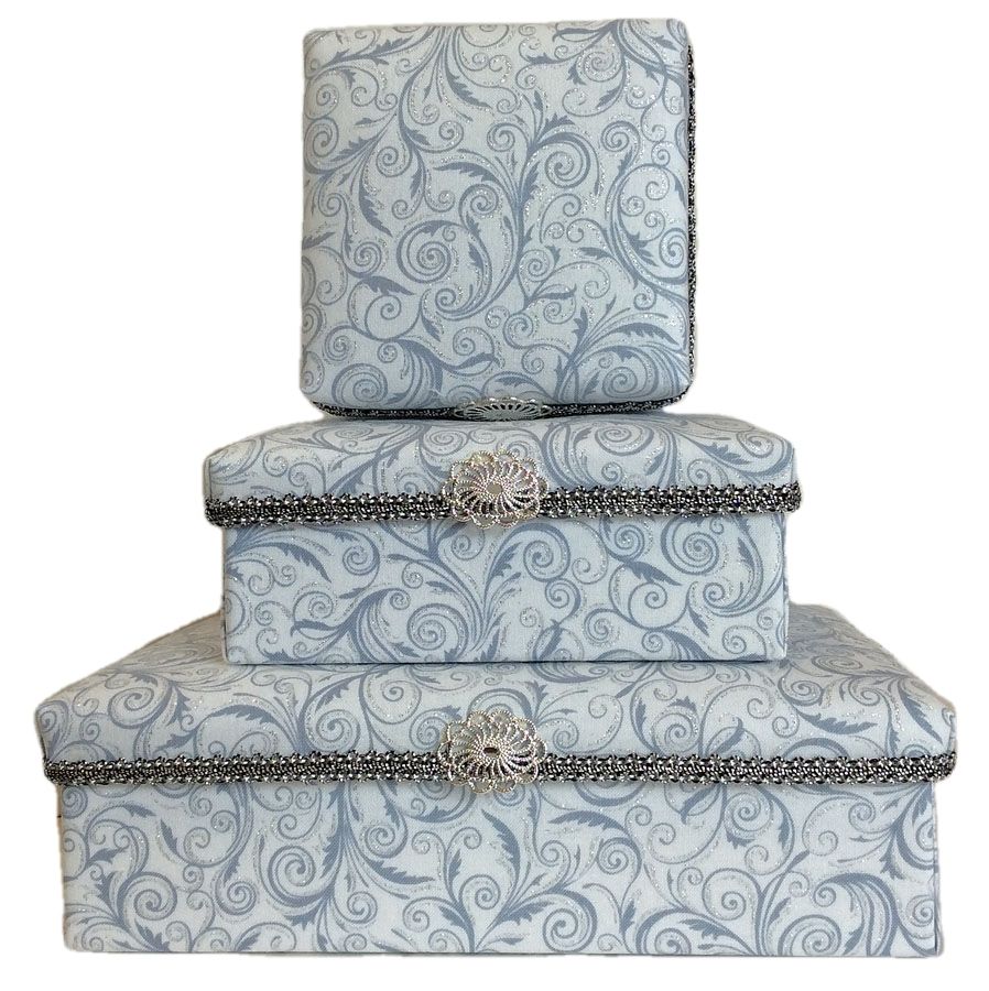 Sparkling Silvery Scrolls Gift Box