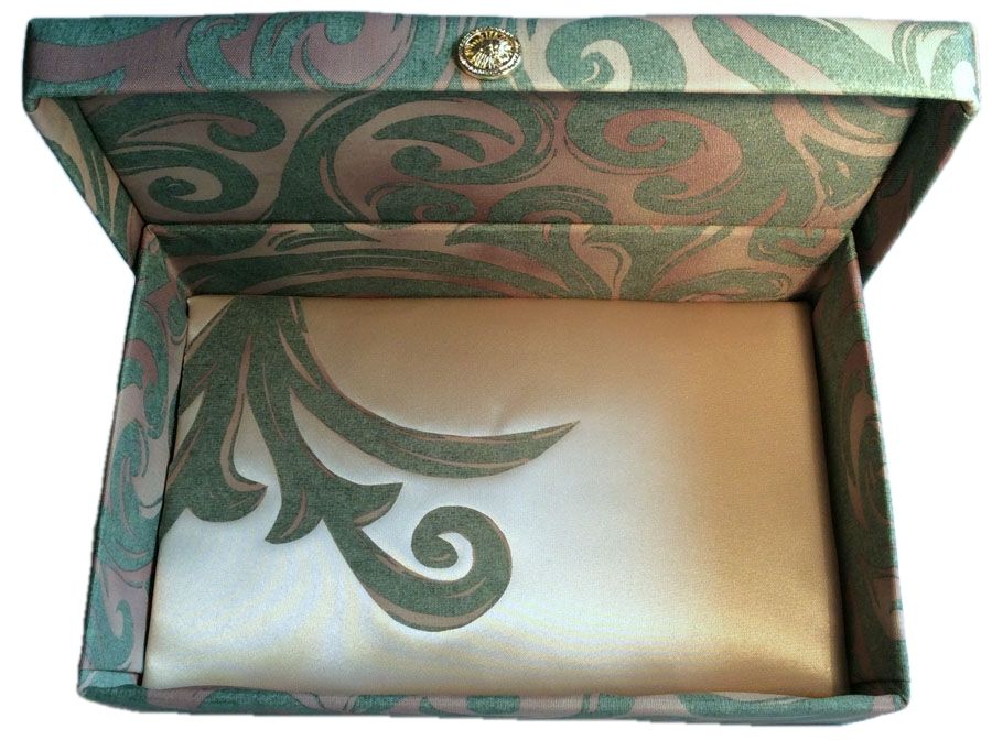 Swirling Green and Taupe Gift Box