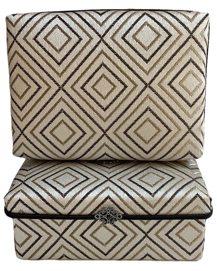 Taupe, Brown & Gold Diamonds Gift Box