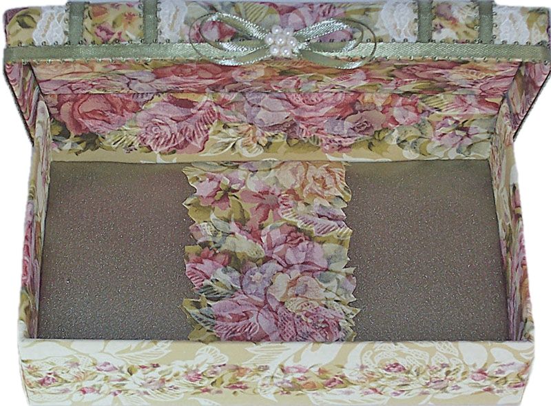 Victorian Striped Floral Gift Box