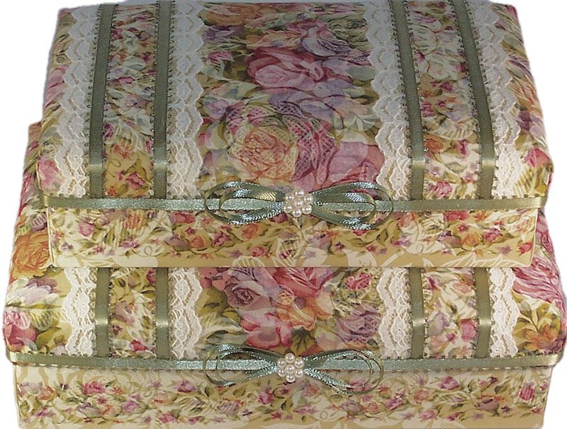 Victorian Striped Floral Gift Box
