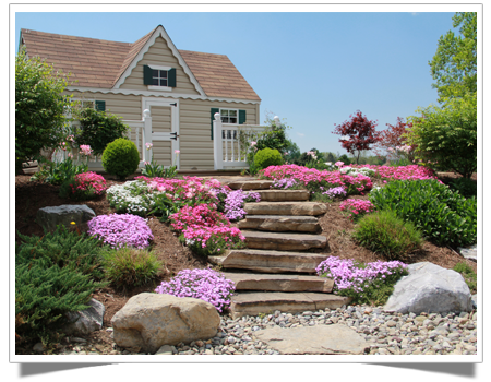 Landscaping Service — Stone Staircase in front Of House in Marietta, PA