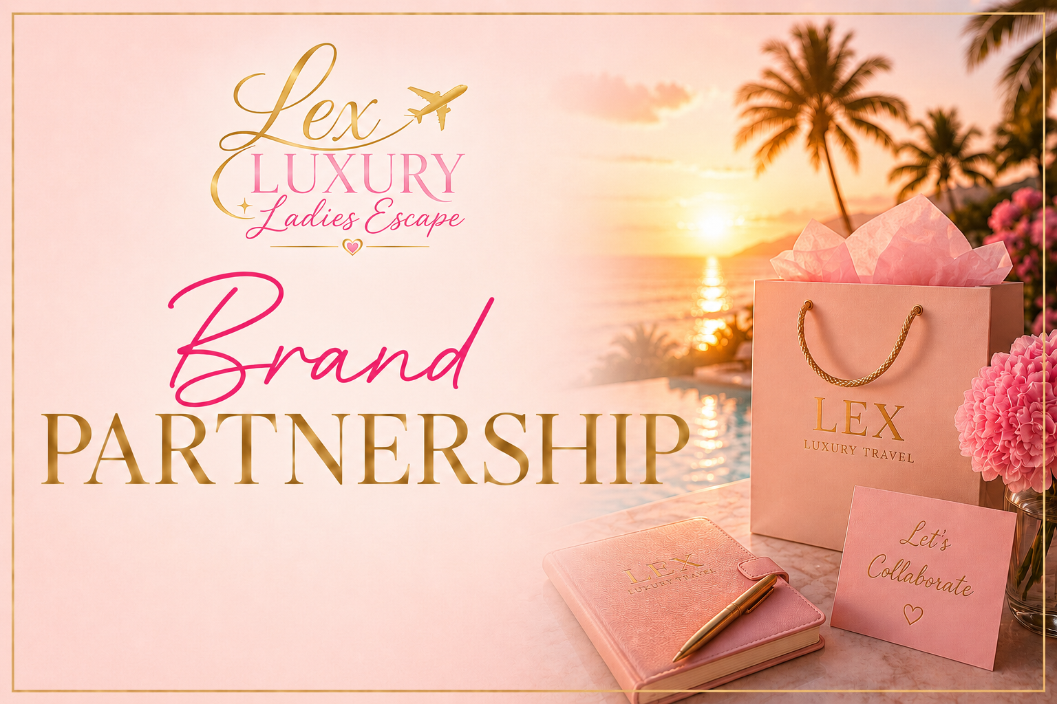 Luxury brand partnership opportunity featuring premium product placement, event sponsorship, and business exposure through women's travel experiences.