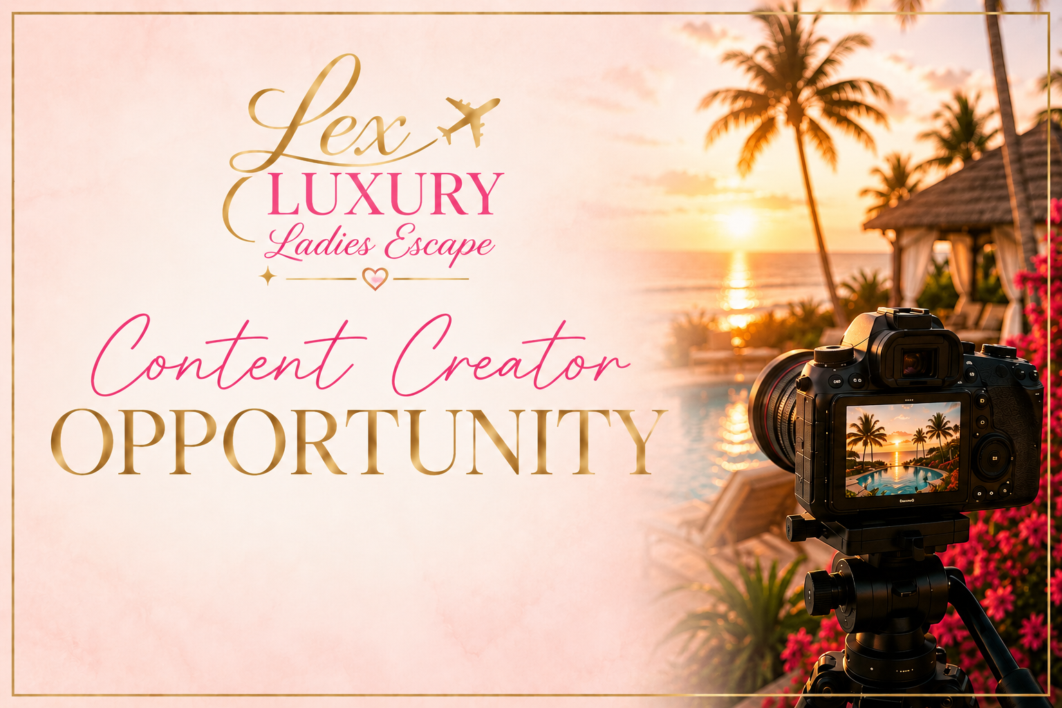 Travel content creator opportunity capturing luxury resort experiences, destination photography, and social media content in Aruba.