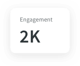 A white square with the words `` engagement 2k '' on it.