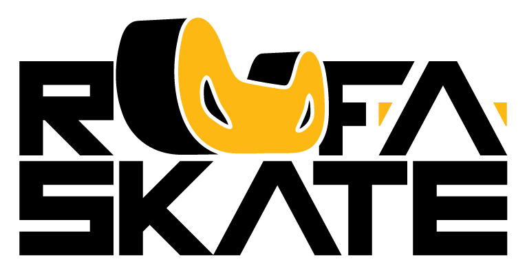 A black and yellow logo for rufa skate