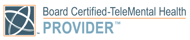 A logo for a board certified telemental health provider