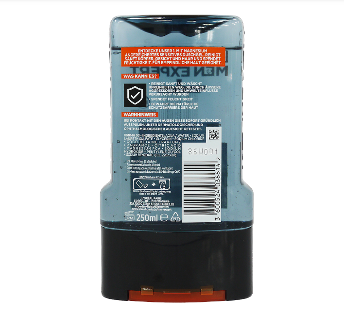 法國 L'OREAL MEN EXPERT 男士防禦鎂沐浴乳 250ml*6入