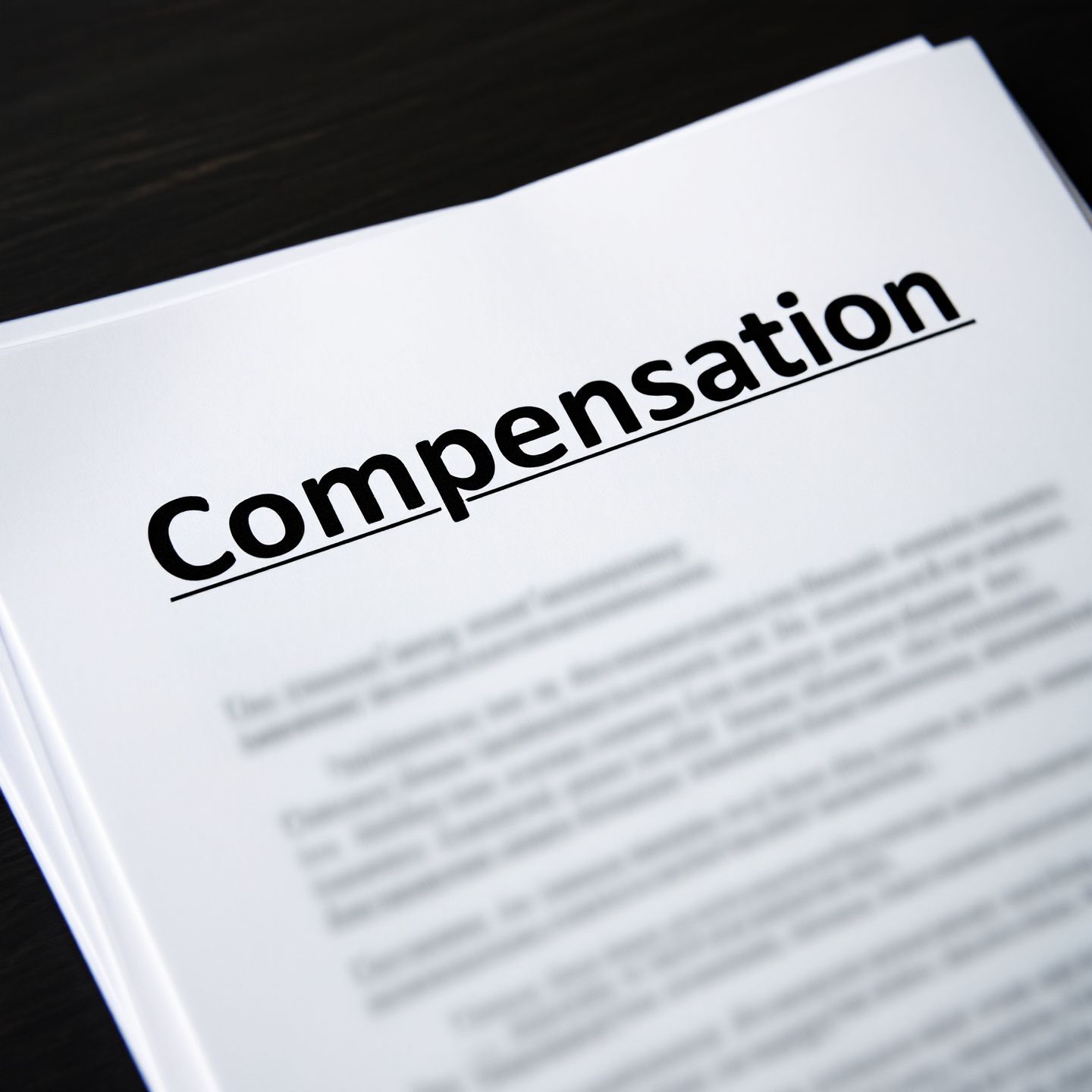 Stack of white papers with the word