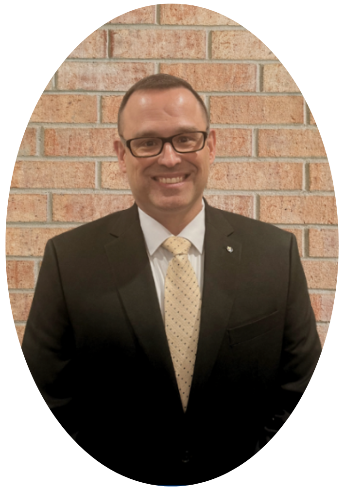 A black silhouette of a person’s head and shoulders against a white background.