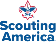 Logo for Scouting America featuring a blue eagle crest above the text