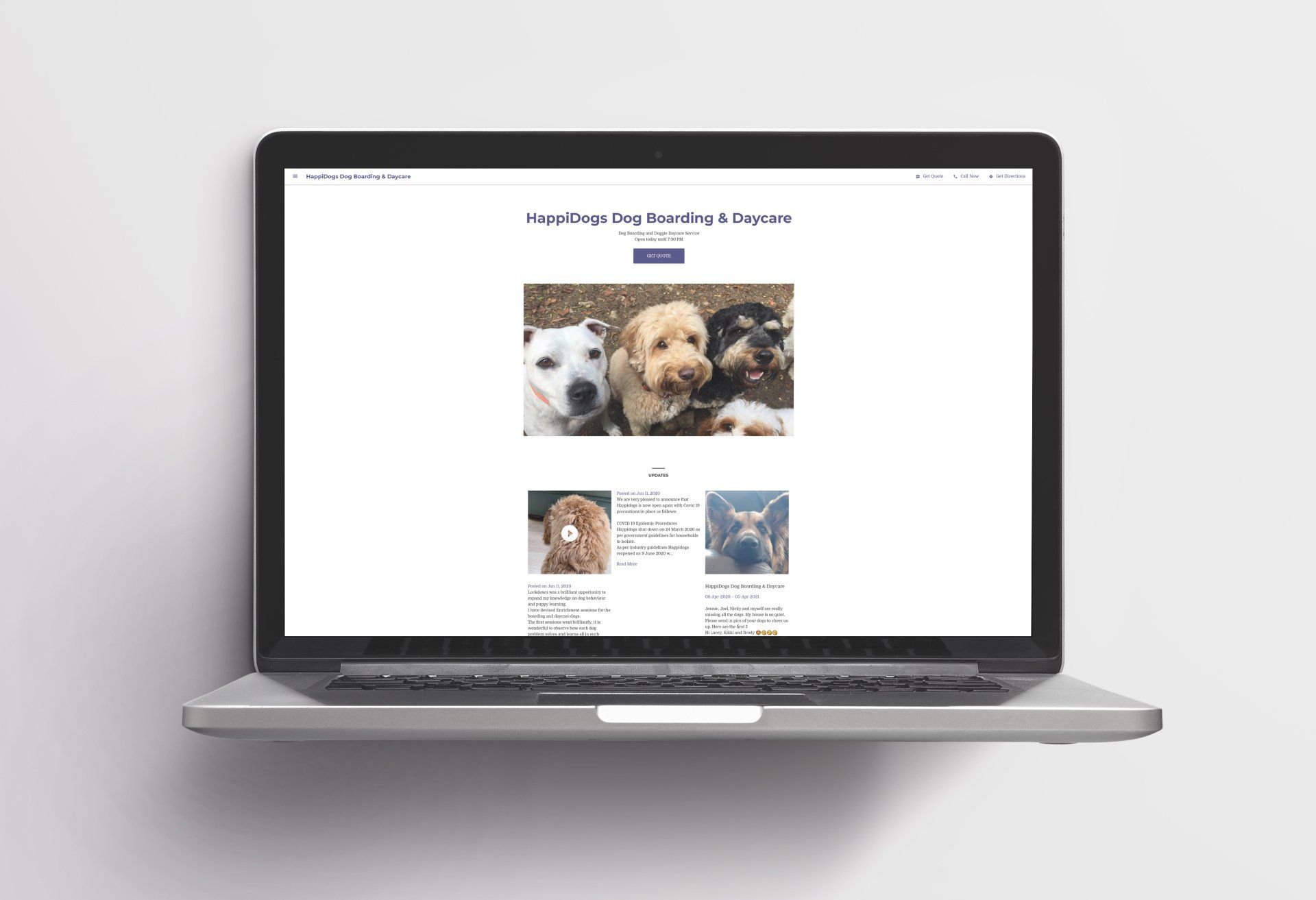HappiDogs Old Website Design