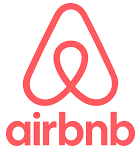 A red airbnb logo on a white background.