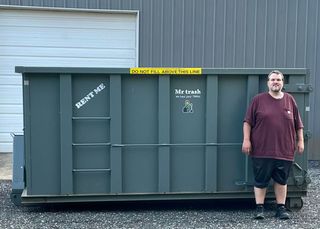 16-yard dumpster by Mr. Trash Dumpster Rentals: A practical and spacious solution for effective waste disposal in Spartanburg, SC, and surrounding areas.