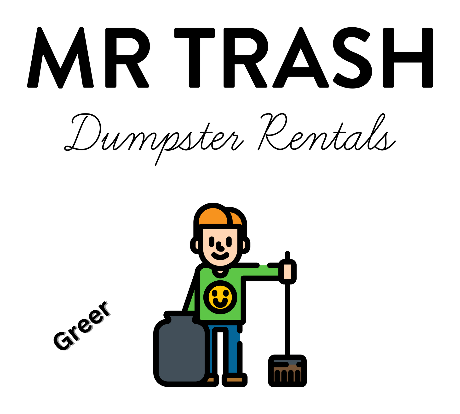 Mr. Trash Dumpster Rentals' logo: Representing our commitment to reliable and exceptional dumpster rentals in Greer, SC, and beyond.