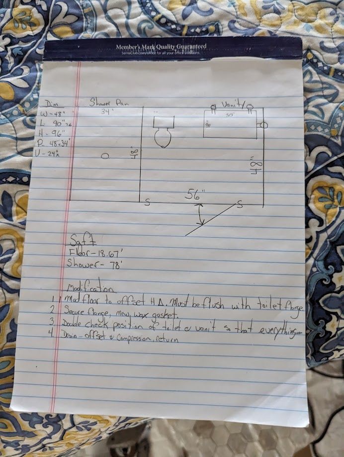 A piece of paper with a diagram on it is sitting on a table.