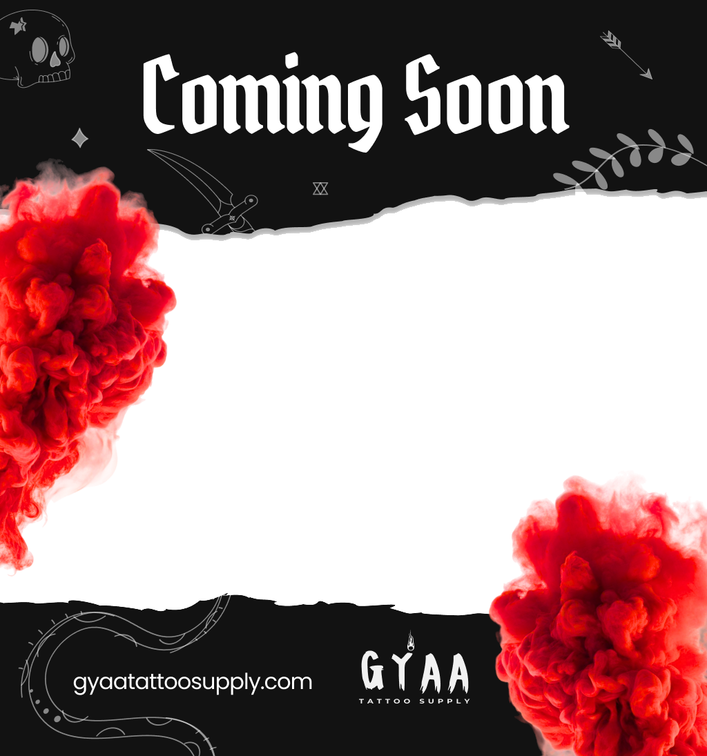 A poster that says coming soon with red smoke coming out of it