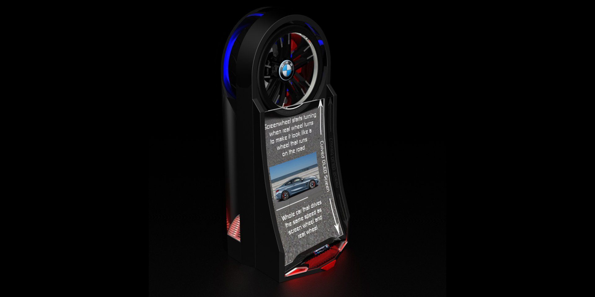 BMW fixated rim logo display design