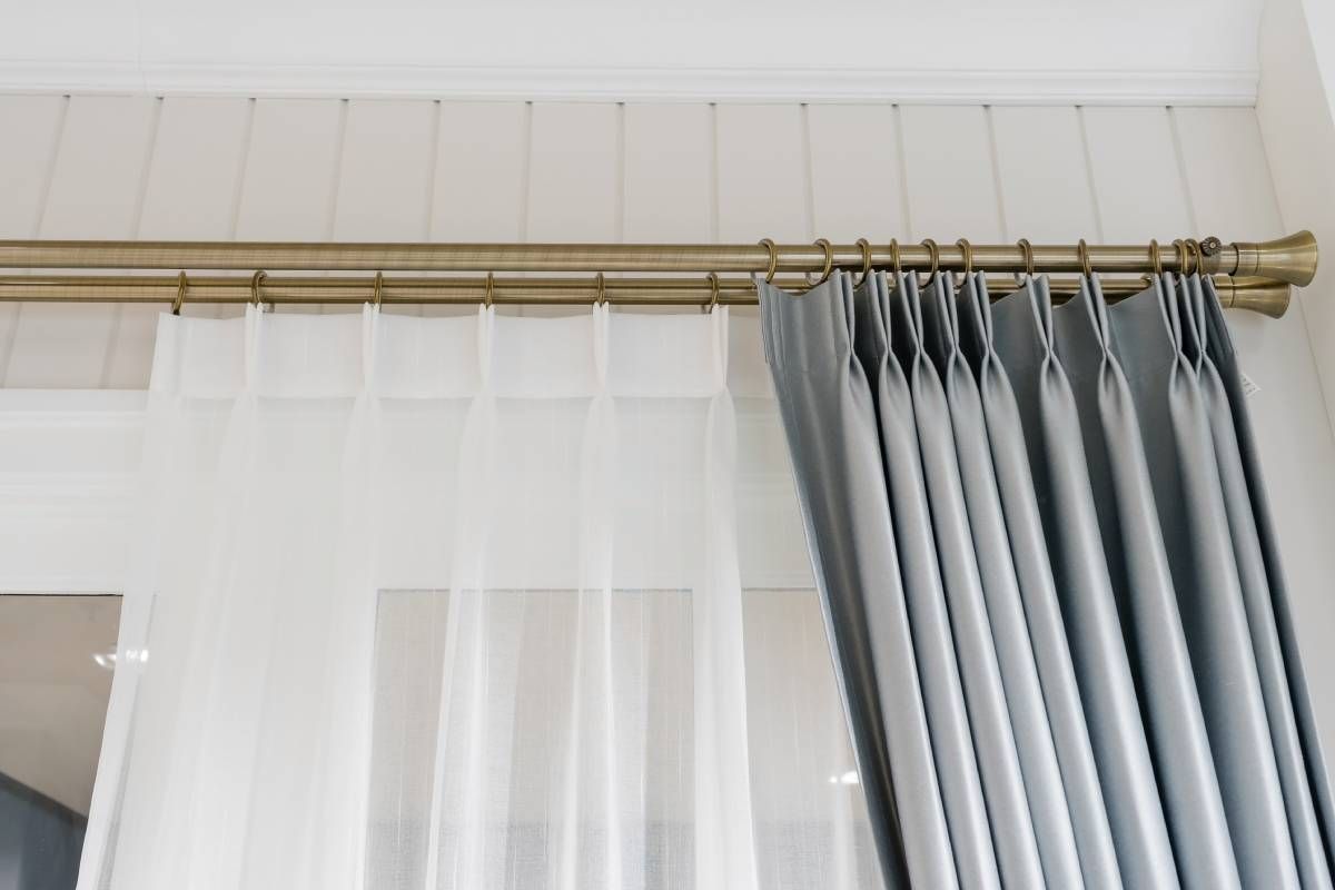 Beautiful curtains with ring-top rail in the living room near Warrenton, VA