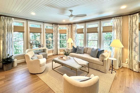 Custom Curtains in a Contemporary Living Room at Style Savvy Designs near Warrenton, VA