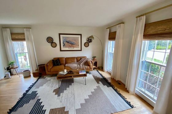 Custom Boho Chic Interior Design in a Living Room at Style Savvy Designs near Warrenton, VA