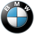 A blue and white bmw logo on a black background