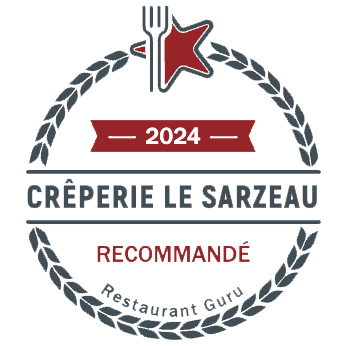 Un logo pour un restaurant appelé crêperie le sarzeau.