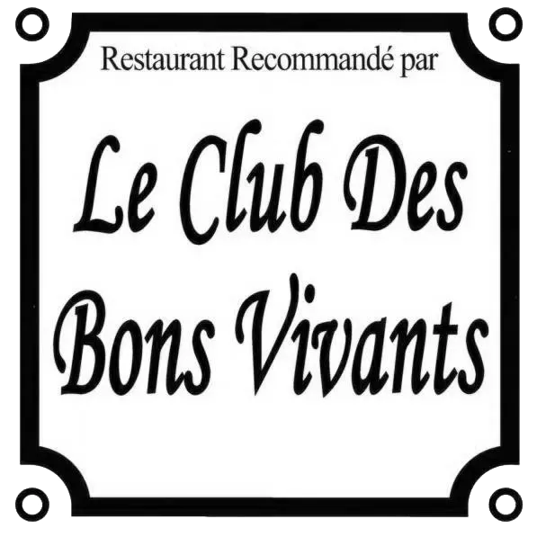 Un logo en noir et blanc pour un restaurant appelé le club des bons vivants.