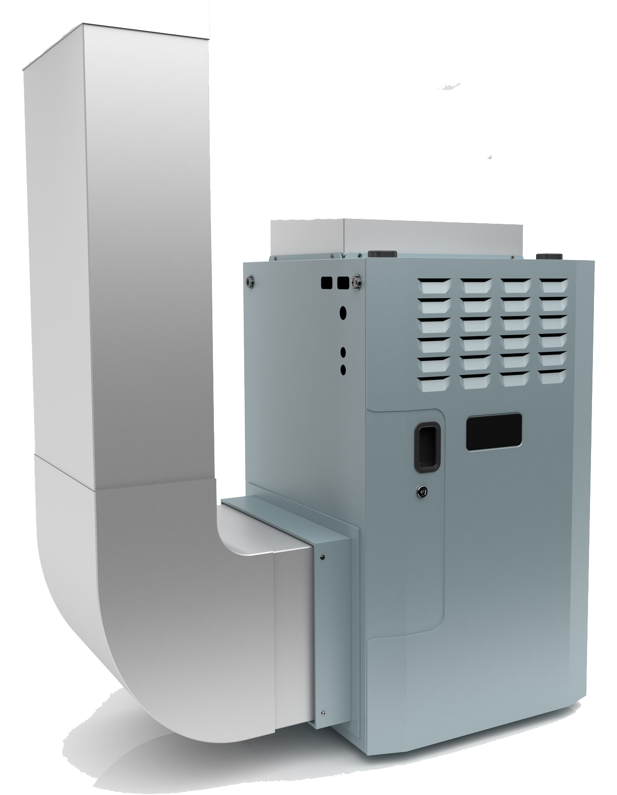 A 3d model of an air conditioner with a duct attached to it