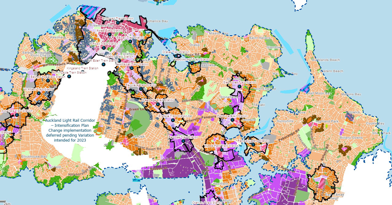 Map -Plan Change 78 - Figure 2 – Zoning Proposed for Central Isthmus and East Auckland
