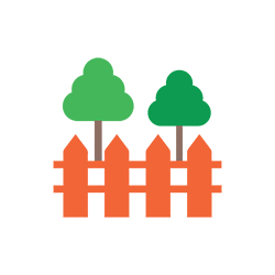 icona di alberi e staccionata