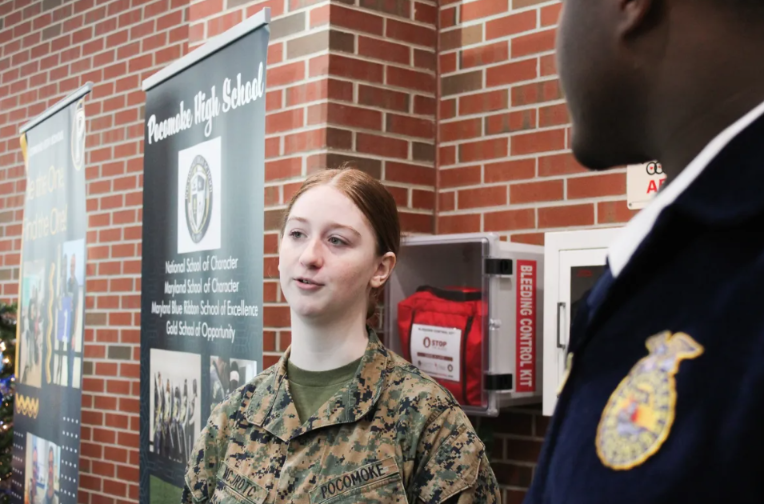 Pocomoke High School Senior Josie Stevens in JROTC uniform