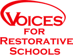 Voices for Restorative Schools text logo in red