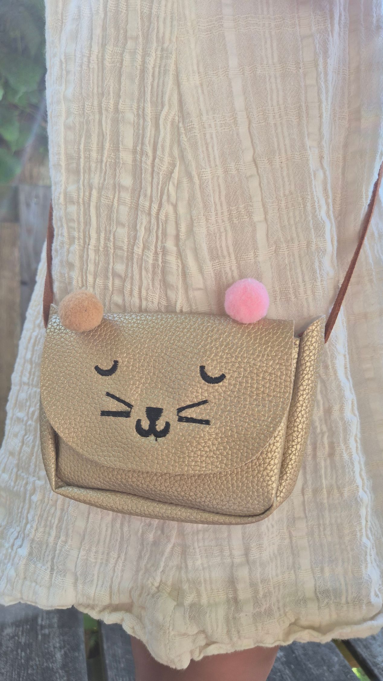 Kindertasje poes metallic