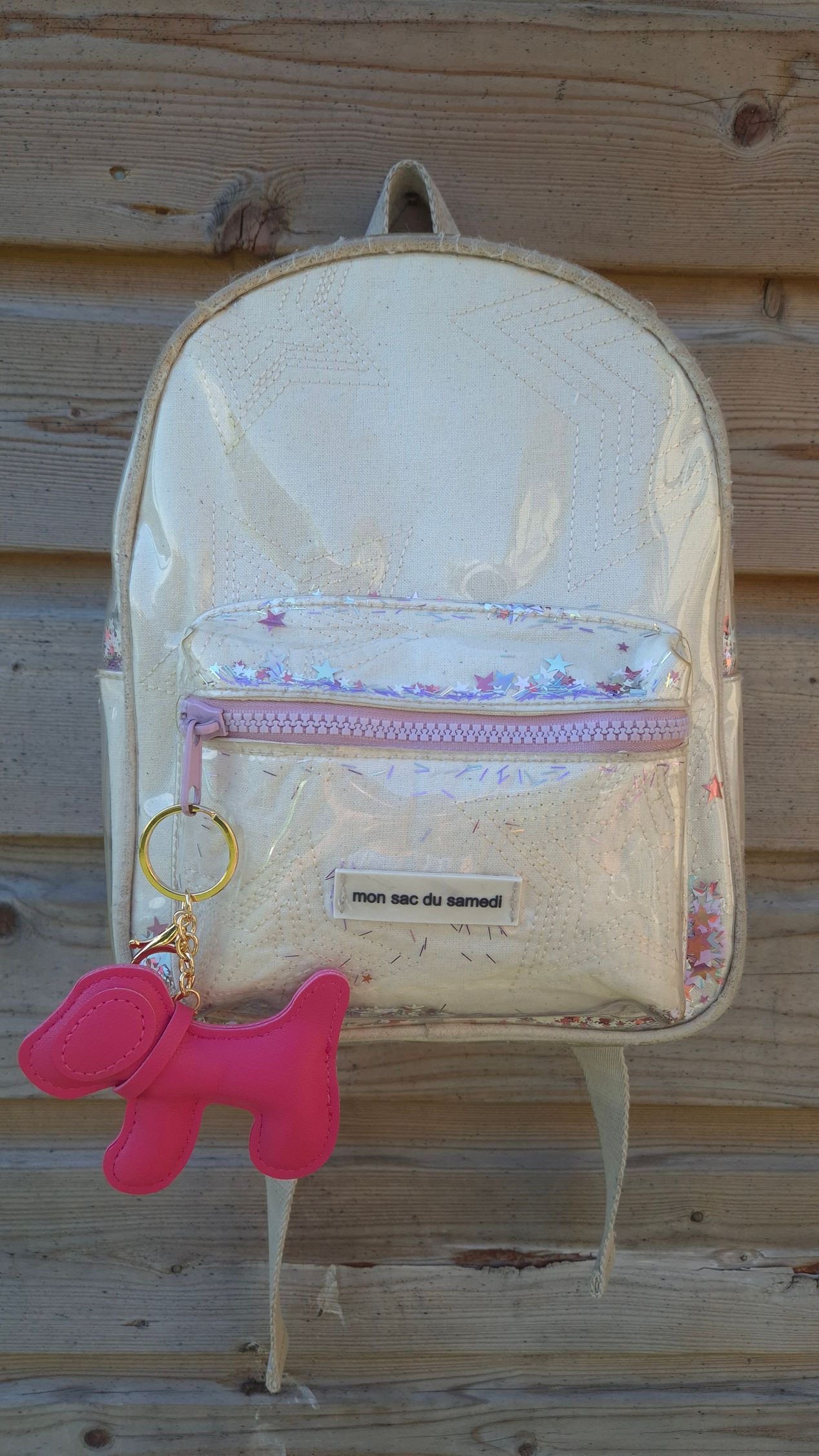 Sleutelhanger roze hondje