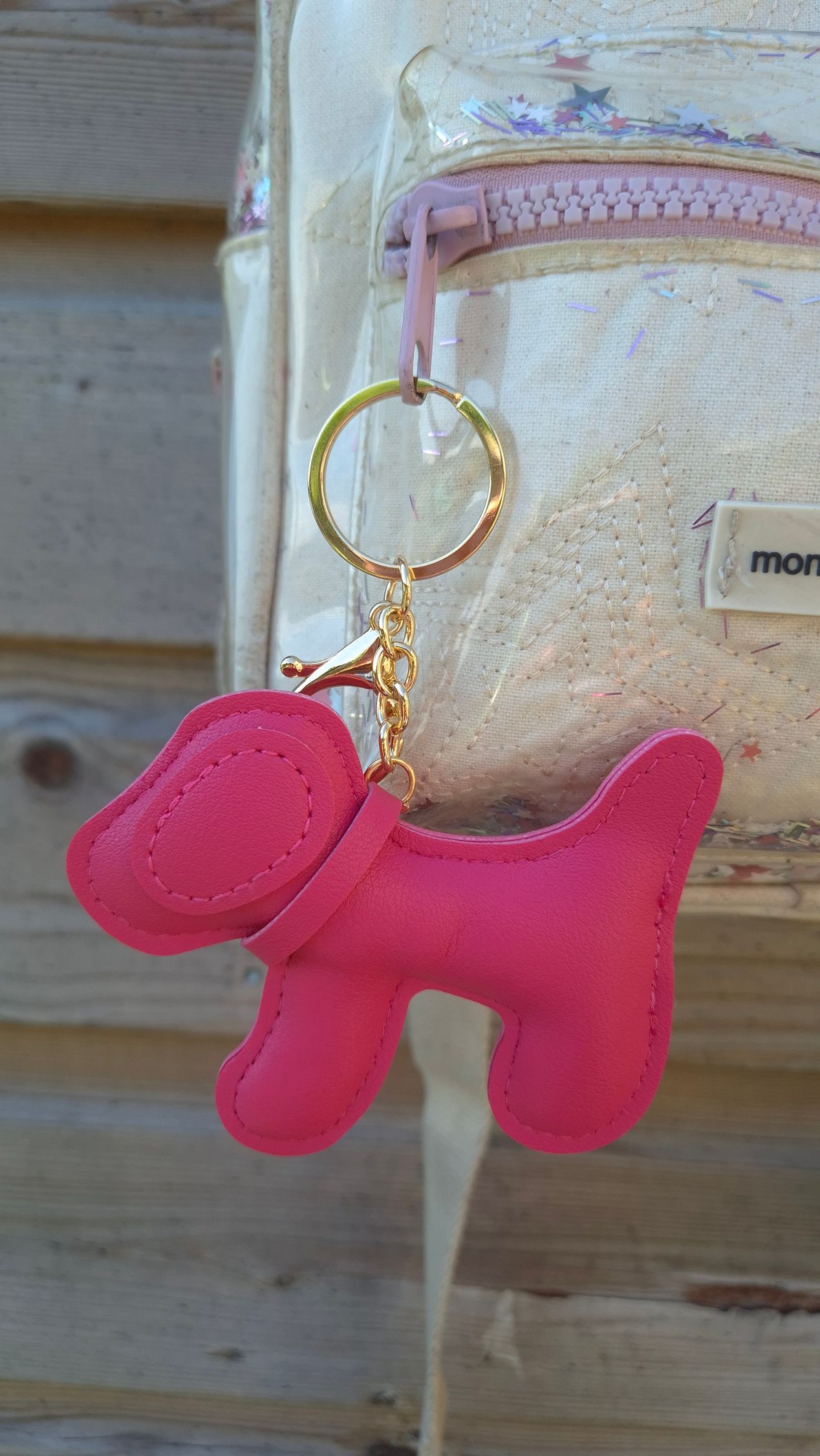 Sleutelhanger roze hondje