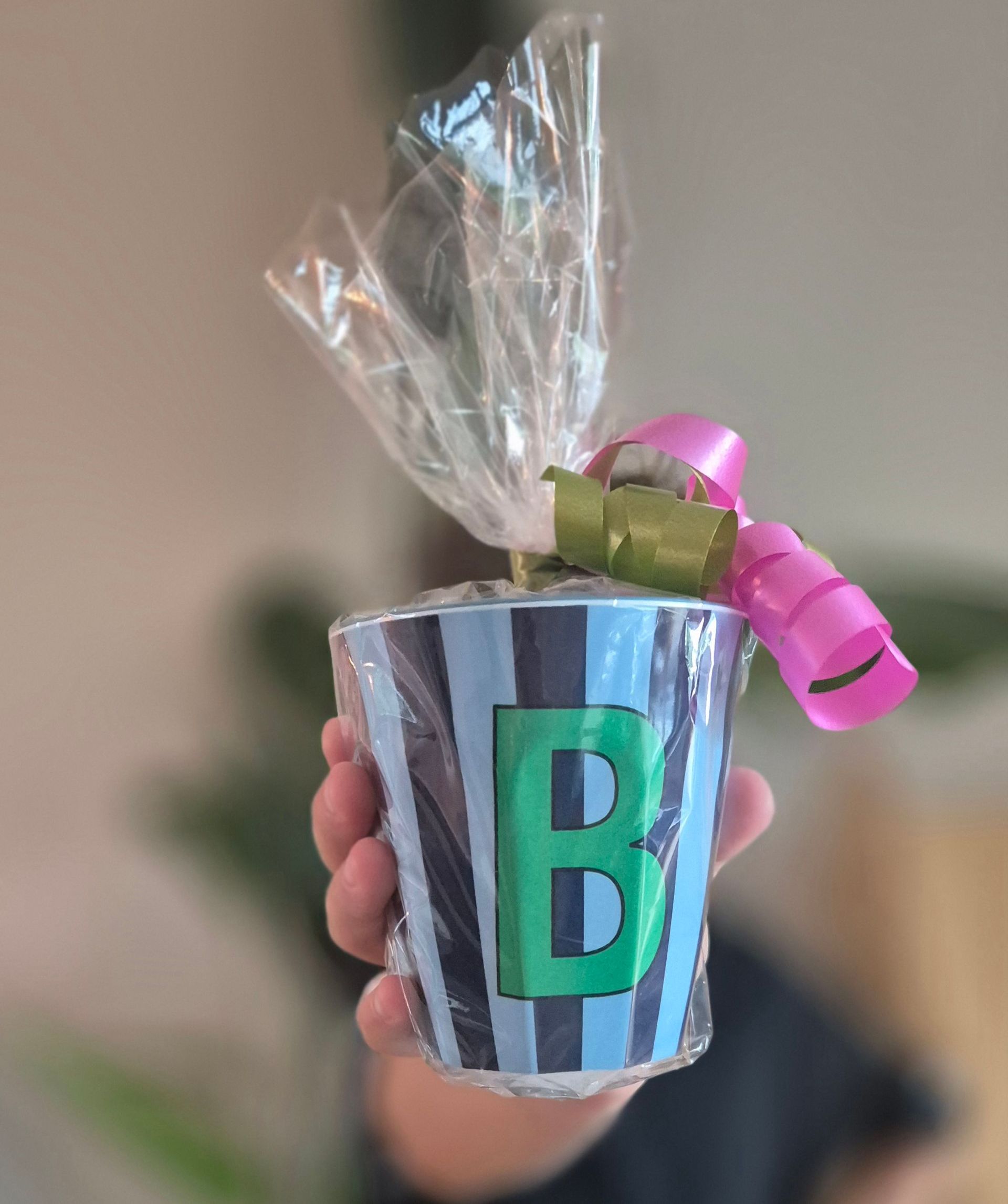 Cadeau letterbeker blauw