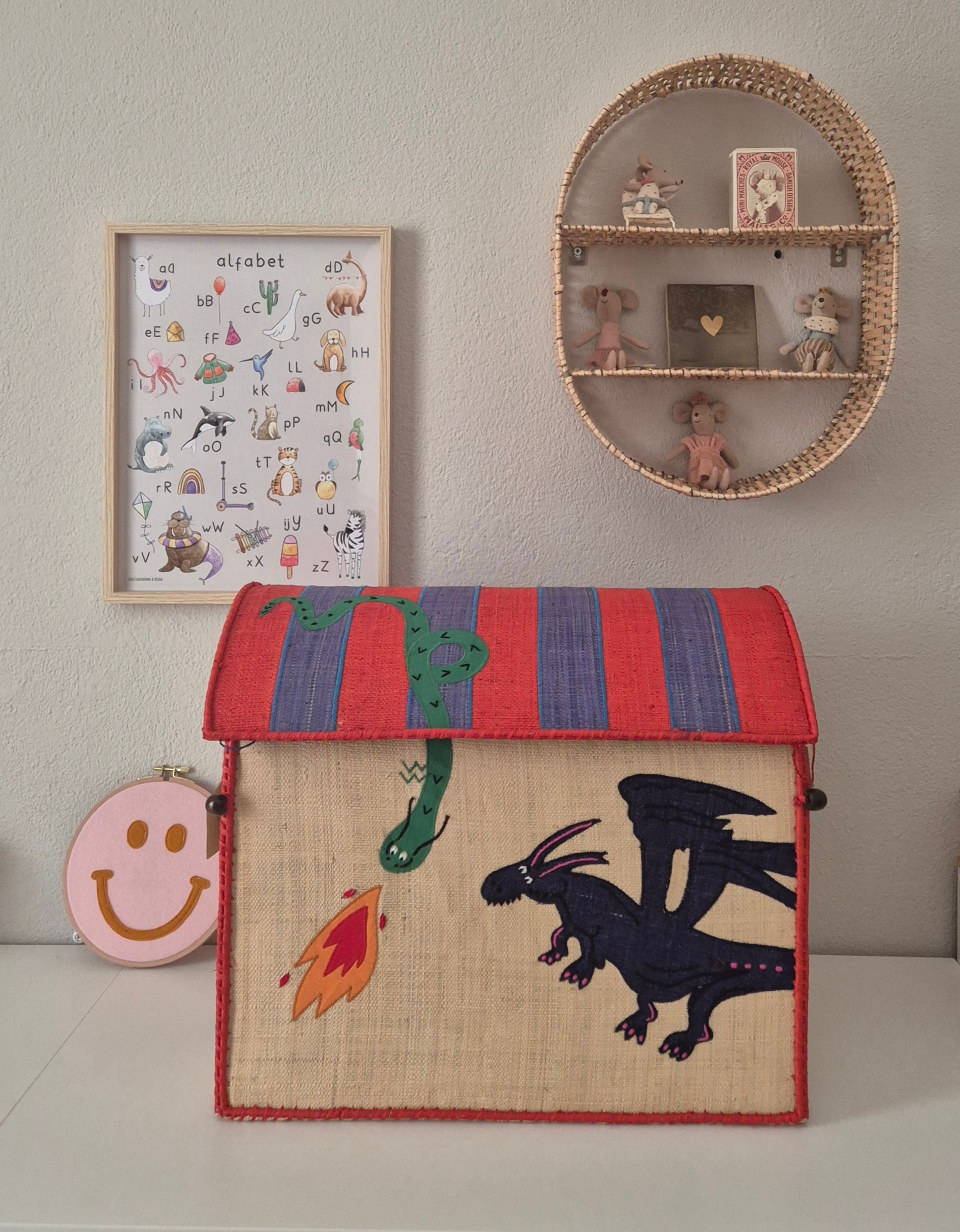 Rice Raffia opberghuis groot - Dragon Theme