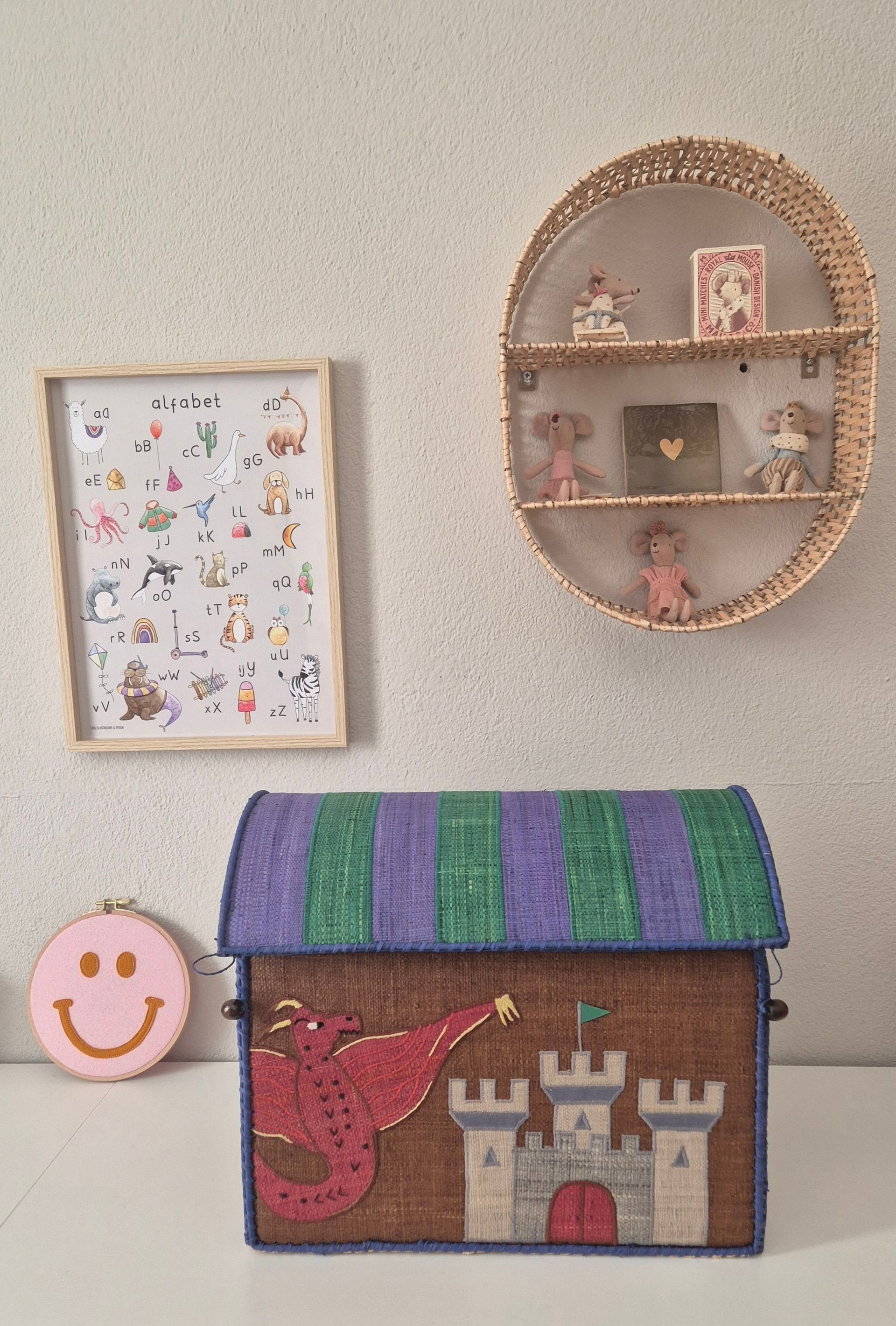 Rice Raffia opberghuis middel - Dragon Theme