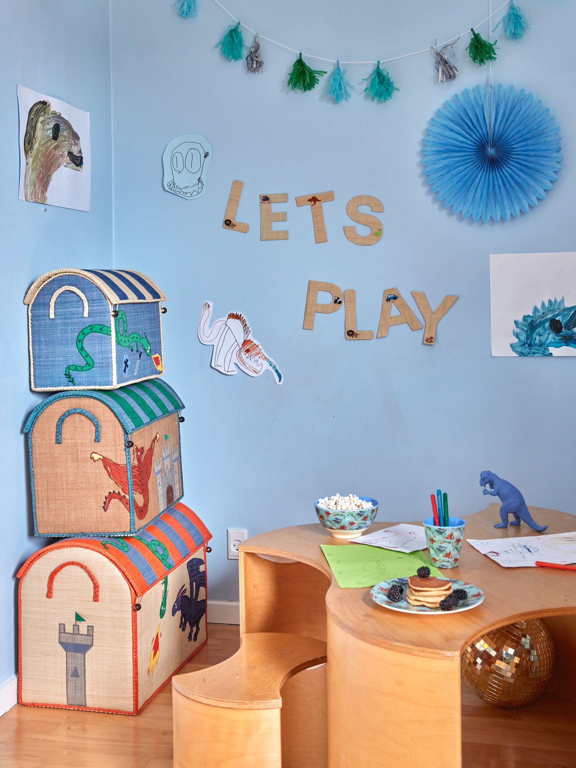 Rice Raffia opberghuis groot - Dragon Theme