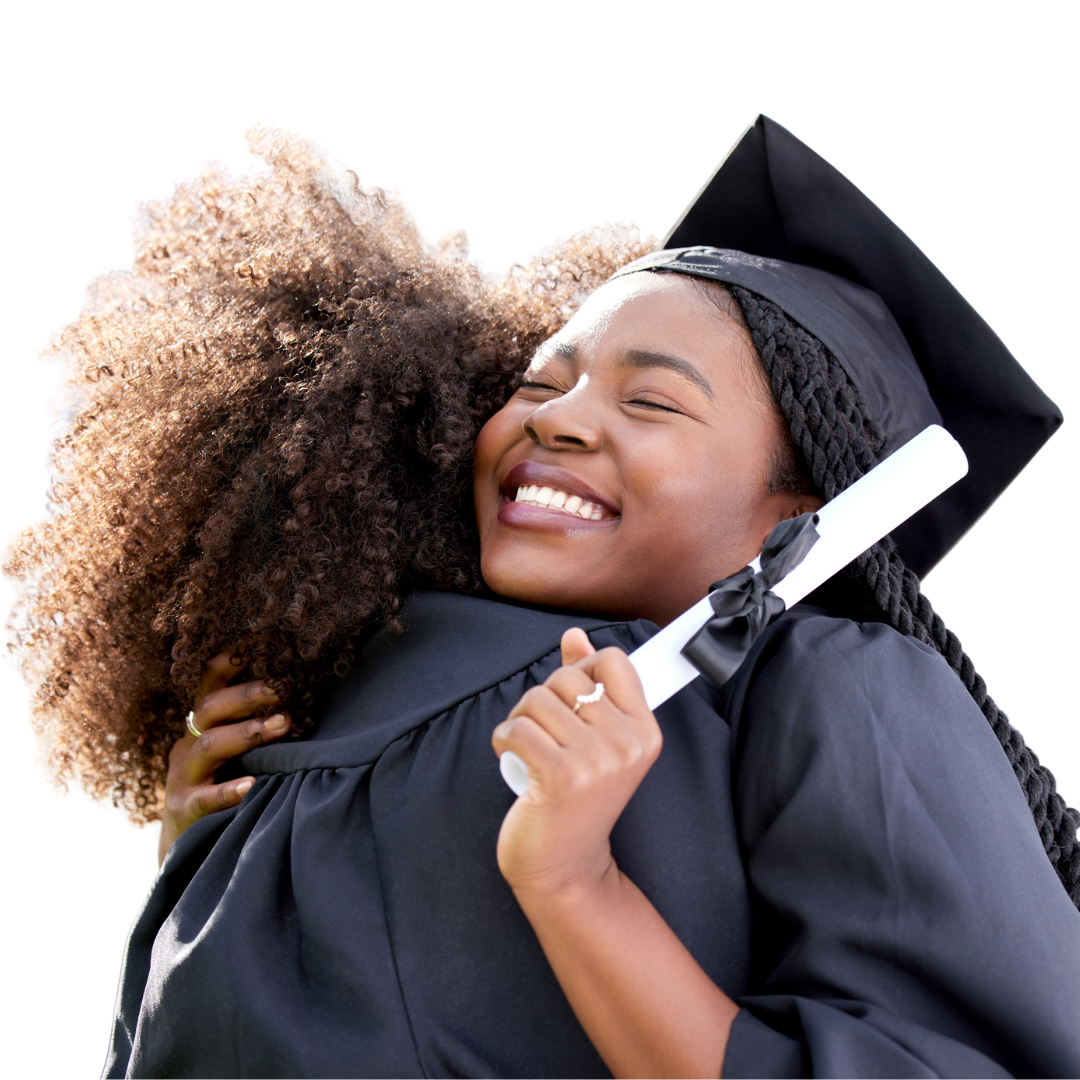 Person wearing a blue beanie, glasses, and carrying a backpack and laptop, smiling.