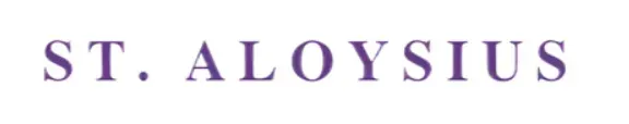 A purple logo for st. aloysius on a white background