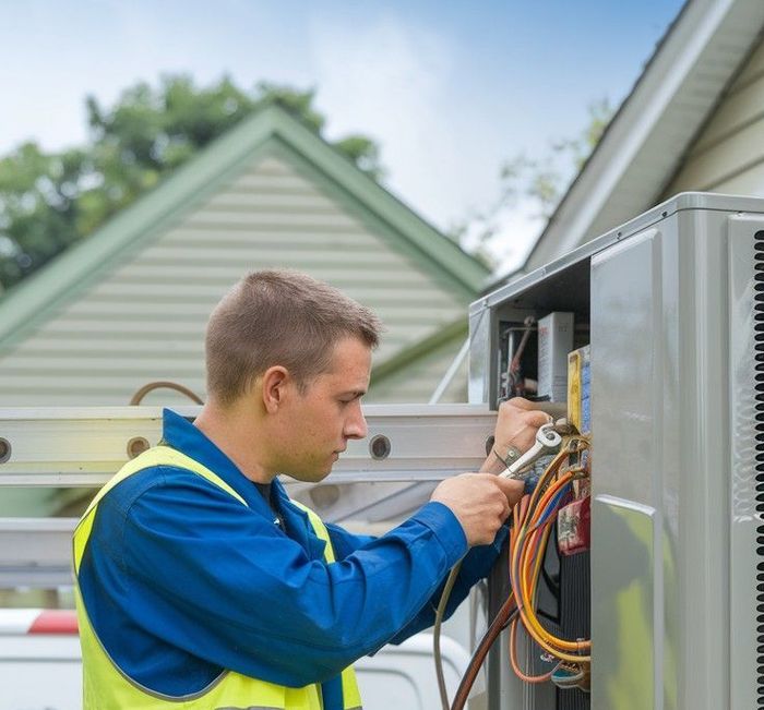 Technician using diagnostic equipment for accurate AC repair San Antonio